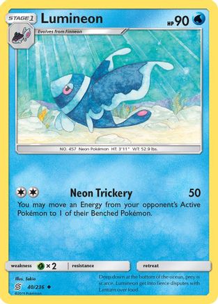 Lumineon (/236) Reverse Holofoil [SM: Unified Minds] Pokemon Single Pokémon
