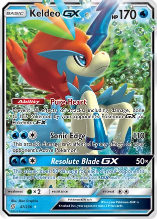 Keldeo GX (47/236) Holofoil [SM: Unified Minds] Pokemon Single Pokémon