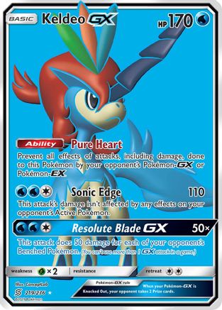 Keldeo GX (Full Art) (/236) Holofoil [SM: Unified Minds] Pokemon Single Pokémon