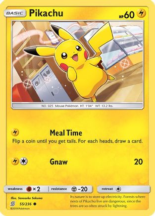 Pikachu (55/236) Reverse Holofoil [SM: Unified Minds] Pokemon Single Pokémon
