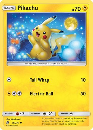 Pikachu (56/236) Reverse Holofoil [SM: Unified Minds] Pokemon Single Pokémon