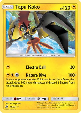 Tapu Koko (/236) Holofoil [SM: Unified Minds] Pokemon Single Pokémon