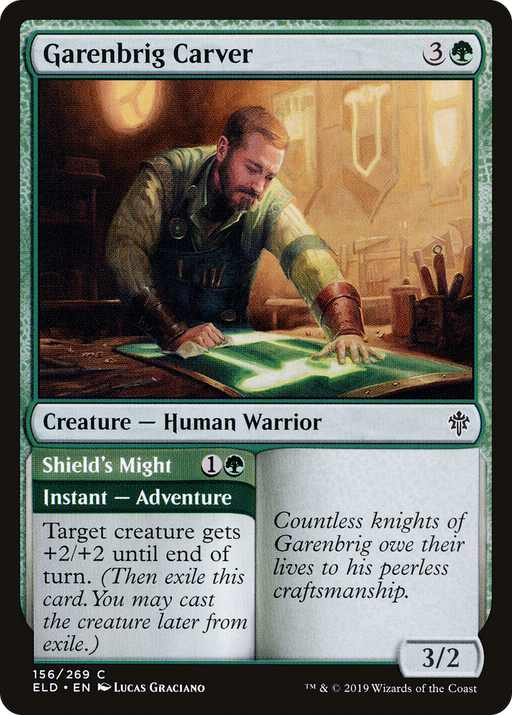 Garenbrig Carver // Shield's Might (ELD-156) [Throne of Eldraine] MTG Single Wizards of the Coast