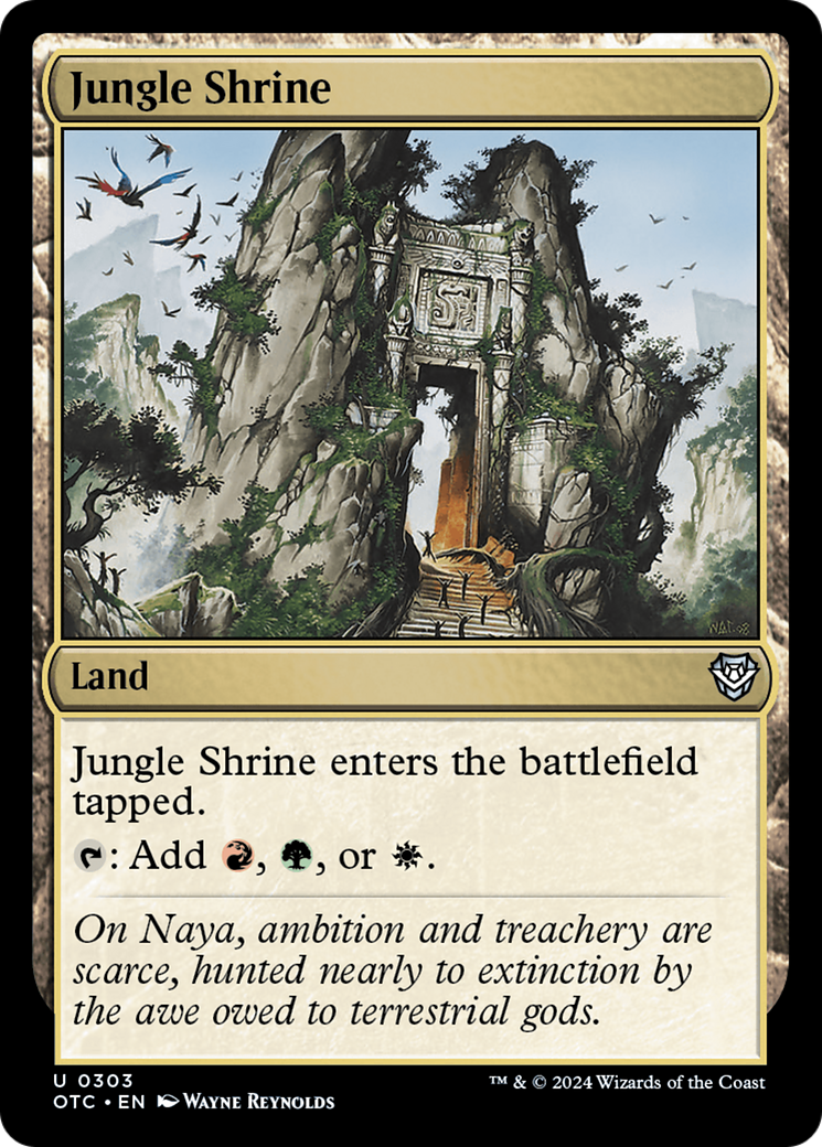 Jungle Shrine (OTC-303) [Outlaws of Thunder Junction Commander] MTG Single Wizards of the Coast