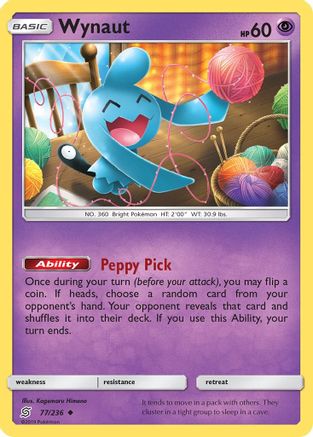 Wynaut (77/236) Reverse Holofoil [SM: Unified Minds] Pokemon Single Pokémon
