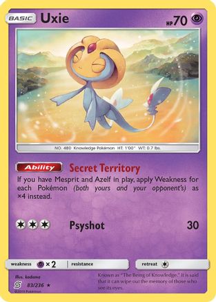 Uxie (/236) Reverse Holofoil [SM: Unified Minds] Pokemon Single Pokémon
