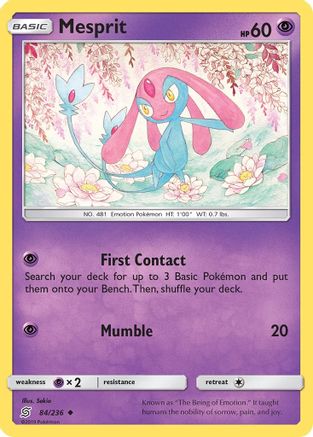 Mesprit (84/236) Reverse Holofoil [SM: Unified Minds] Pokemon Single Pokémon
