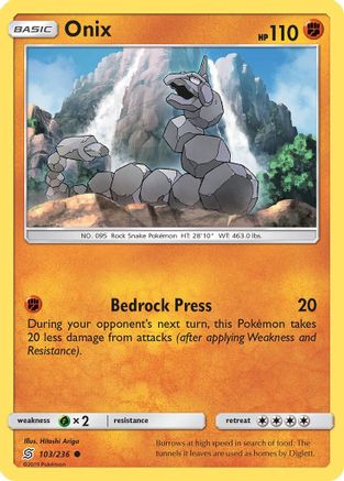 Onix (103/236) Reverse Holofoil [SM: Unified Minds] Pokemon Single Pokémon