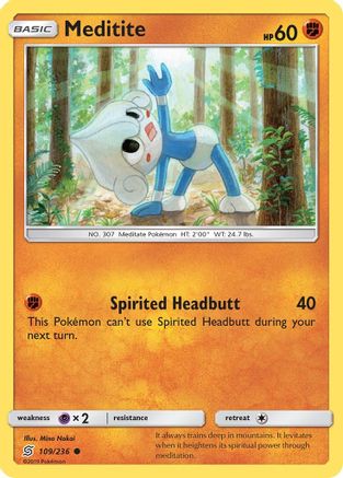 Meditite (109/236) Reverse Holofoil [SM: Unified Minds] Pokemon Single Pokémon