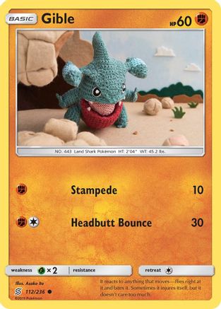 Gible (112/236) Reverse Holofoil [SM: Unified Minds] Pokemon Single Pokémon