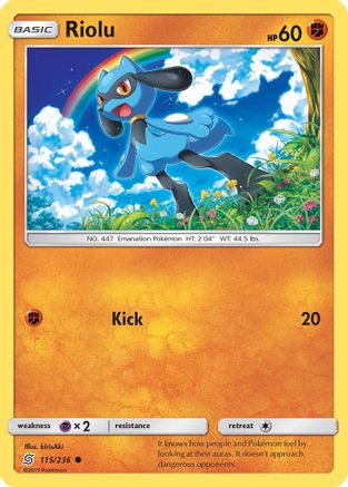 Riolu (115/236) Reverse Holofoil [SM: Unified Minds] Pokemon Single Pokémon