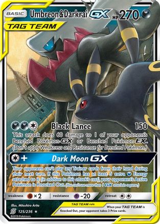 Umbreon & Darkrai GX (125/236) - [SM: Unified Minds] Holofoil Pokemon Single Pokémon