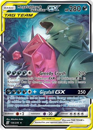 Mega Sableye & Tyranitar GX (126/236) Holofoil [SM: Unified Minds] Pokemon Single Pokémon