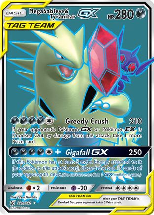Mega Sableye & Tyranitar GX (Full Art) (225/236) - [SM: Unified Minds] Holofoil Pokemon Single Pokémon