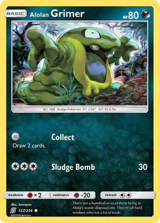Alolan Grimer (127/236) - [SM: Unified Minds] Reverse Holofoil Pokemon Single Pokémon