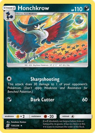 Honchkrow (130/236) Reverse Holofoil [SM: Unified Minds] Pokemon Single Pokémon