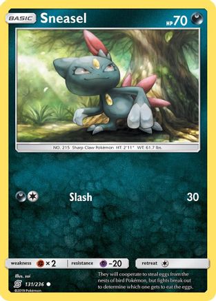Sneasel (131/236) Reverse Holofoil [SM: Unified Minds] Pokemon Single Pokémon