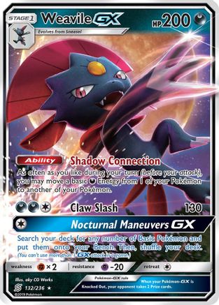 Weavile GX (132/236) Holofoil [SM: Unified Minds] Pokemon Single Pokémon