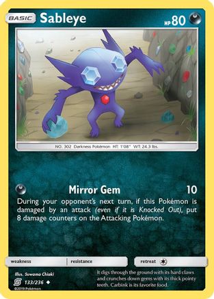 Sableye (/236) Reverse Holofoil [SM: Unified Minds] Pokemon Single Pokémon