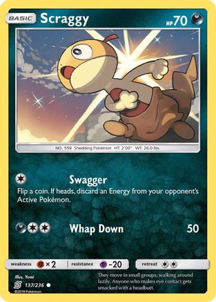 Scraggy (137/236) Reverse Holofoil [SM: Unified Minds] Pokemon Single Pokémon
