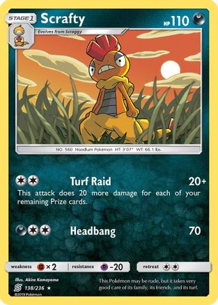 Scrafty (/236) Reverse Holofoil [SM: Unified Minds] Pokemon Single Pokémon