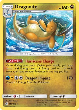 Dragonite (151/236) Reverse Holofoil [SM: Unified Minds] Pokemon Single Pokémon