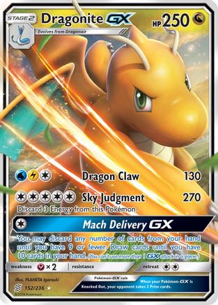 Dragonite GX (152/236) Holofoil [SM: Unified Minds] Pokemon Single Pokémon