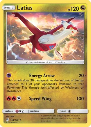 Latias (153/236) Reverse Holofoil [SM: Unified Minds] Pokemon Single Pokémon
