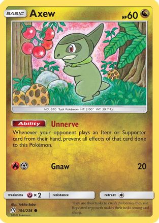 Axew (154/236) Reverse Holofoil [SM: Unified Minds] Pokemon Single Pokémon
