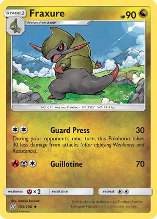 Fraxure (/236) Reverse Holofoil [SM: Unified Minds] Pokemon Single Pokémon