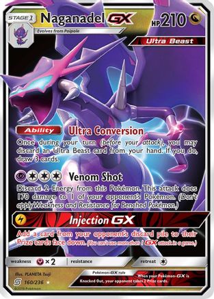 Naganadel GX (160/236) Holofoil [SM: Unified Minds] Pokemon Single Pokémon