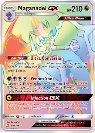 Naganadel GX (Secret) (/236) Holofoil [SM: Unified Minds] Pokemon Single Pokémon