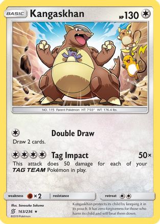 Kangaskhan (163/236) Reverse Holofoil [SM: Unified Minds] Pokemon Single Pokémon