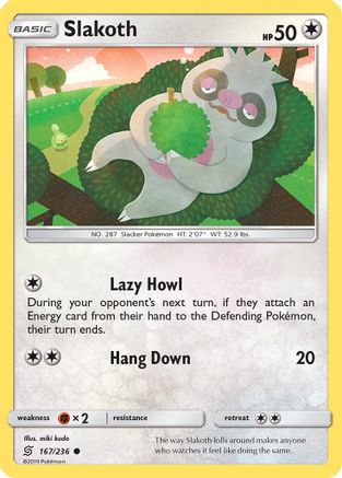 Slakoth (167/236) Reverse Holofoil [SM: Unified Minds] Pokemon Single Pokémon
