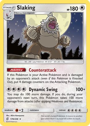 Slaking (170/236) Reverse Holofoil [SM: Unified Minds] Pokemon Single Pokémon