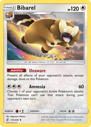 Bibarel (/236) Reverse Holofoil [SM: Unified Minds] Pokemon Single Pokémon