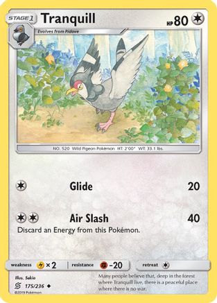 Tranquill (175/236) Reverse Holofoil [SM: Unified Minds] Pokemon Single Pokémon