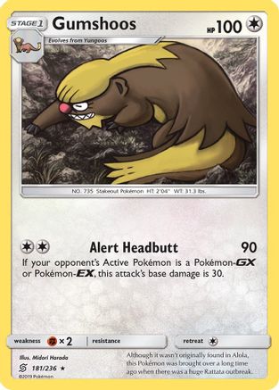 Gumshoos (/236) Reverse Holofoil [SM: Unified Minds] Pokemon Single Pokémon