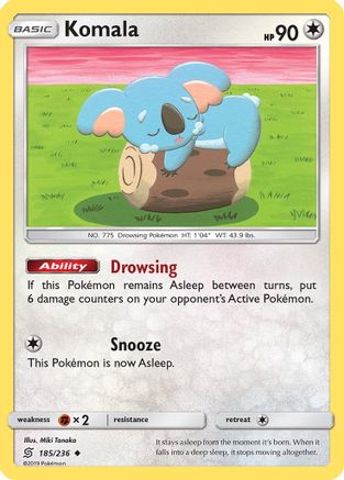 Komala (185/236) Reverse Holofoil [SM: Unified Minds] Pokemon Single Pokémon