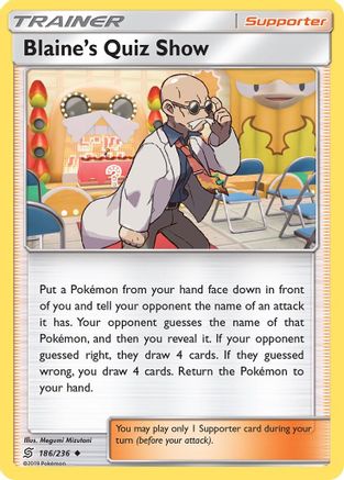 Blaine's Quiz Show (186/236) - [SM: Unified Minds] Reverse Holofoil Pokemon Single Pokémon