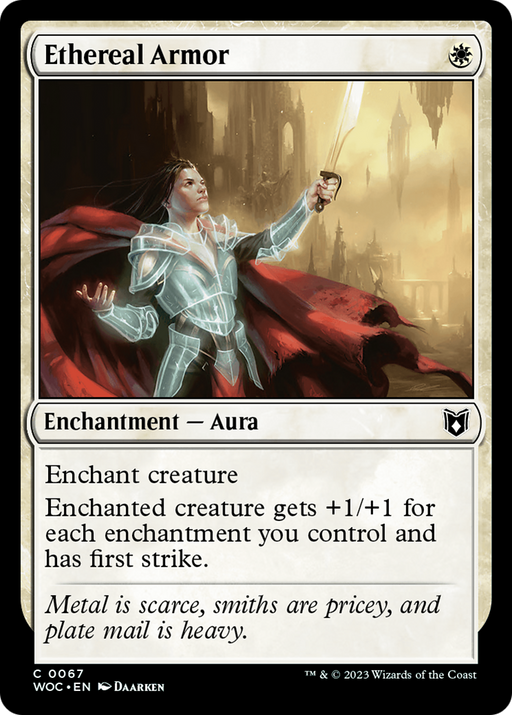 Ethereal Armor (WOC-067) [Wilds of Eldraine Commander] MTG Single Wizards of the Coast
