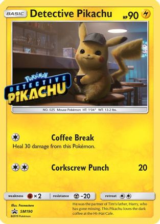 Detective Pikachu - SM190 (Stamped) (SM190) Holofoil [SM: Black Star Promos] Pokemon Single Pokémon