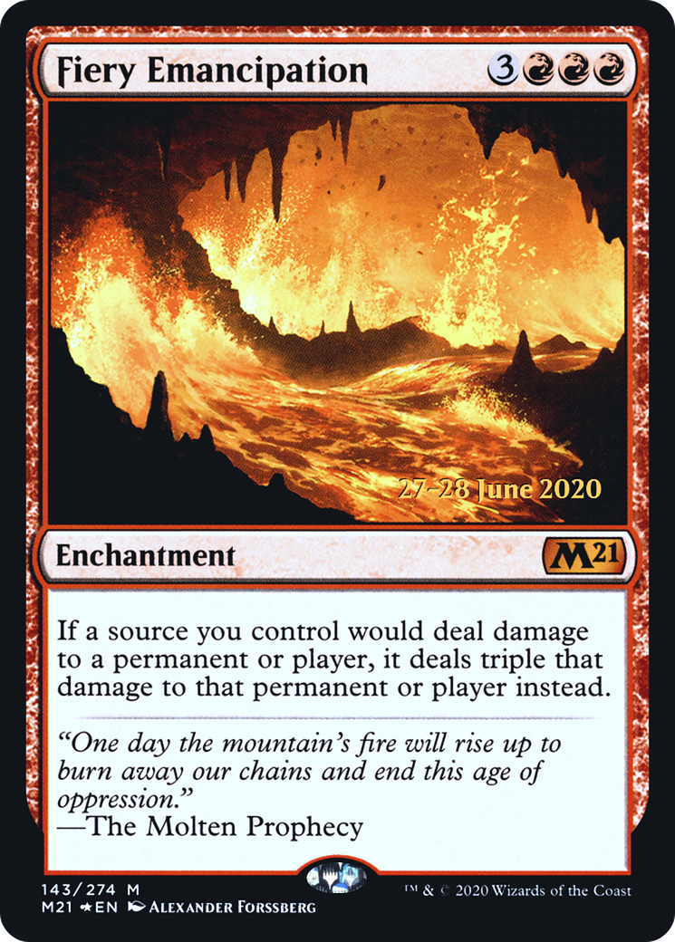 Fiery Emancipation (PRE-143) [Core Set 2021 Promos] Foil MTG Single Wizards of the Coast