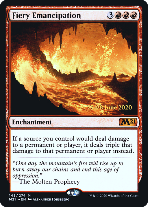 Fiery Emancipation (PRE-143) [Core Set 2021 Promos] Foil MTG Single Wizards of the Coast