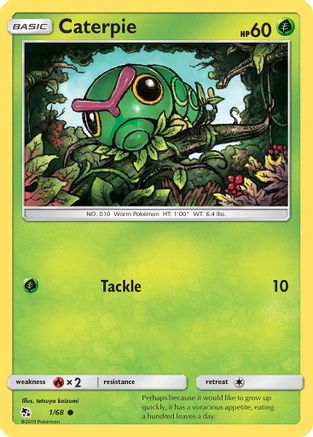 Caterpie (1/68) Reverse Holofoil [SM: Hidden Fates] Pokemon Single Pokémon