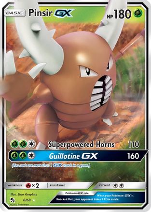 Pinsir GX 6/68 Holofoil [SM: Hidden Fates] Pokemon Single Pokémon
