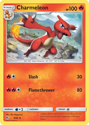 Charmeleon (8/68) Reverse Holofoil [SM: Hidden Fates] Pokemon Single Pokémon