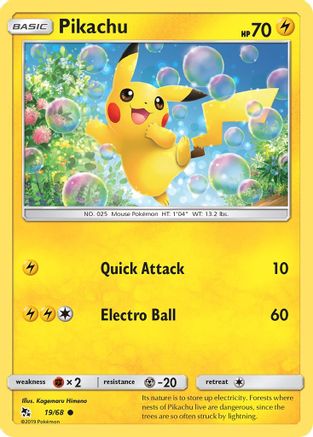 Pikachu (19/68) Reverse Holofoil [SM: Hidden Fates] Pokemon Single Pokémon