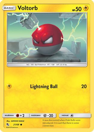 Voltorb (21/68) Reverse Holofoil [SM: Hidden Fates] Pokemon Single Pokémon