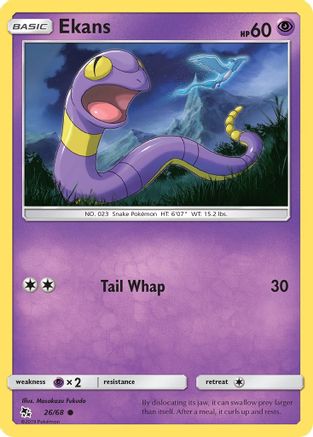 Ekans (26/68) Reverse Holofoil [SM: Hidden Fates] Pokemon Single Pokémon
